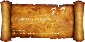 Fridrich Tuzson névjegykártya